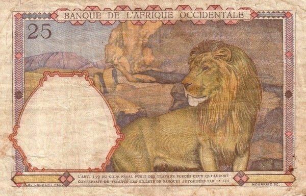 Back of Libya pM10: 25 Francs from 1938