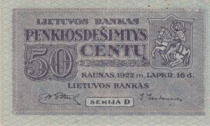 Gallery image for Lithuania p12a: 50 Centu