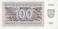 p42 from Lithuania: 100 Talonas from 1992