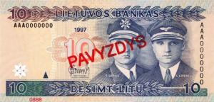 Gallery image for Lithuania p59s: 10 Litai