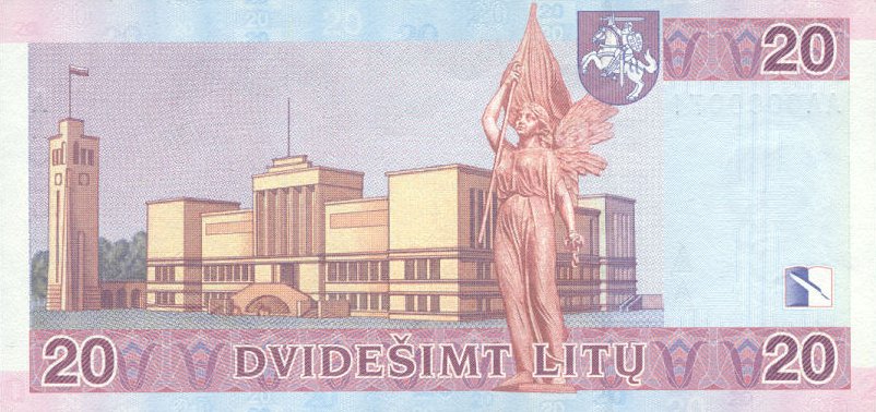 Back of Lithuania p66a: 20 Litai from 2001