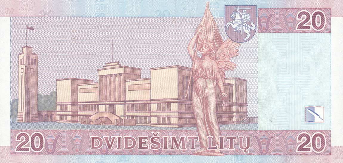 Back of Lithuania p69a: 20 Litu from 2007