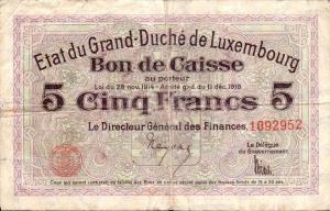 Gallery image for Luxembourg p29a: 5 Francs