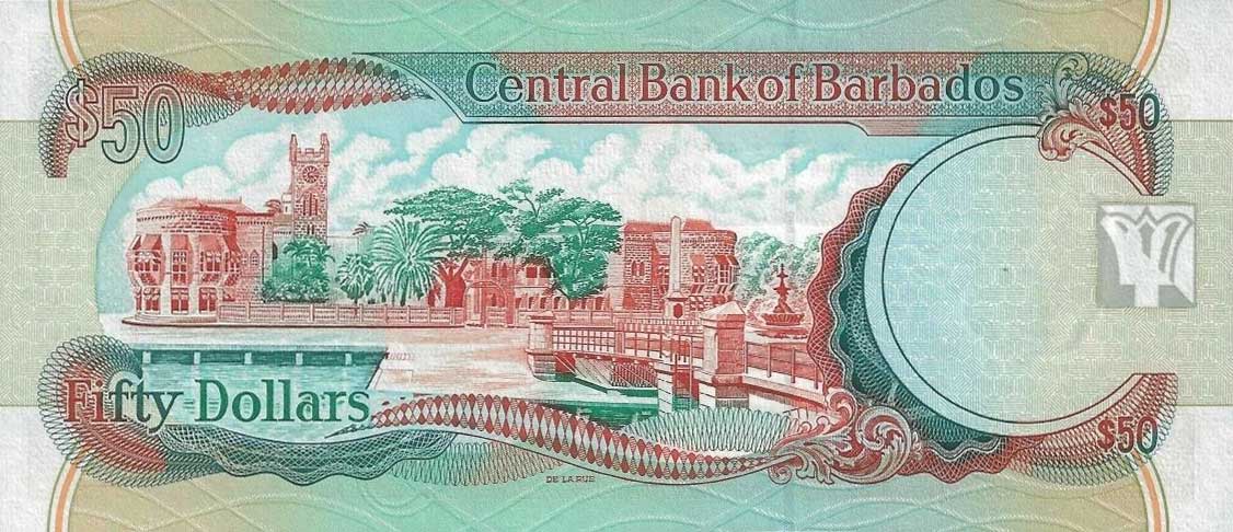Back of Barbados p51: 50 Dollars from 1997