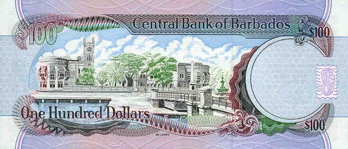 Back of Barbados p53a: 100 Dollars from 1997