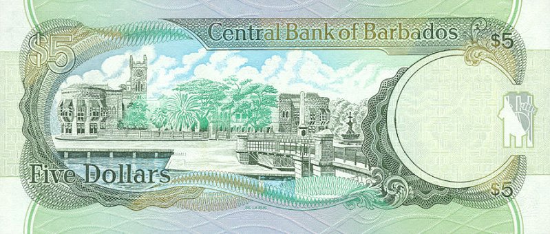 Back of Barbados p55: 5 Dollars from 1999