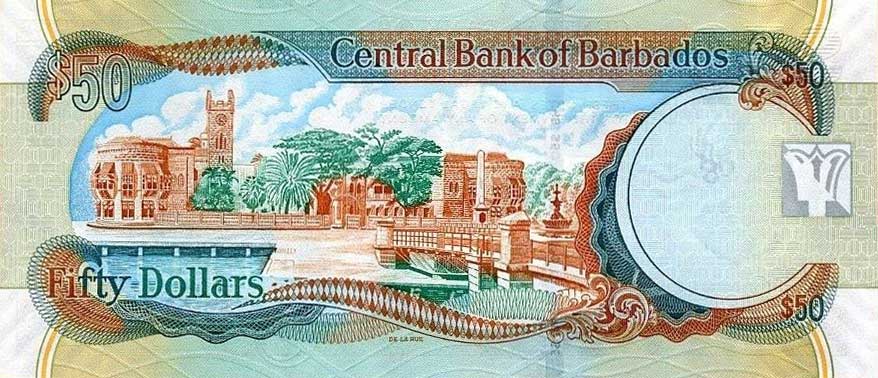 Back of Barbados p70c: 50 Dollars from 2012