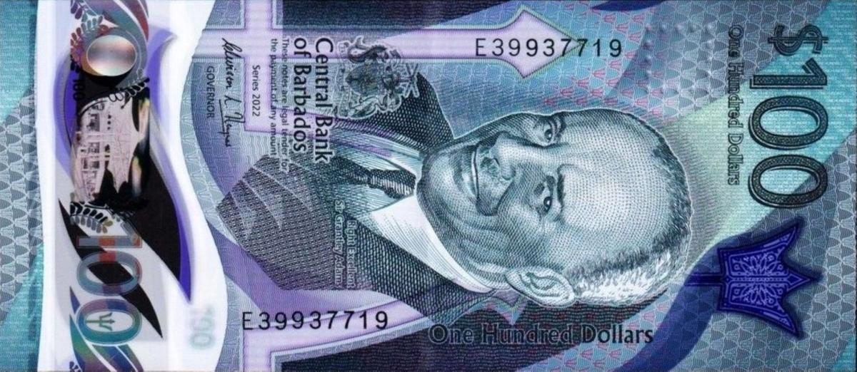Front of Barbados p85a: 100 Dollars from 2022