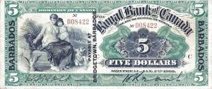 Gallery image for Barbados pS161: 5 Dollars