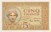 Gallery image for Madagascar p35a: 5 Francs from 1937