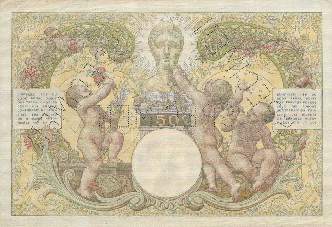 Back of Madagascar p38s: 50 Francs from 1937