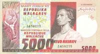 p66a from Madagascar: 5000 Francs from 1974