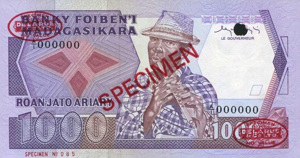 マダガスカル 1998年 10000AriAri (Francs) 未使用 p-79（10000