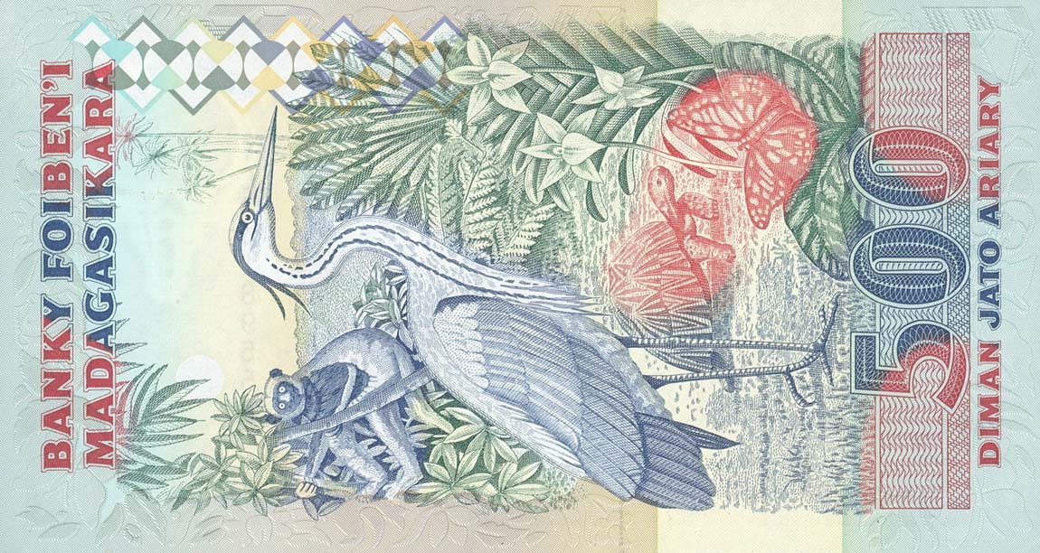 Back of Madagascar p72Ab: 2500 Francs from 1993