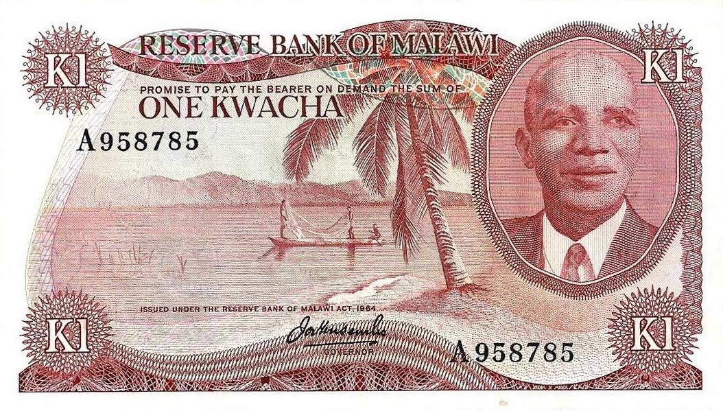 Front of Malawi p10a: 1 Kwacha from 1973