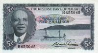 Gallery image for Malawi p1a: 5 Shillings from 1964