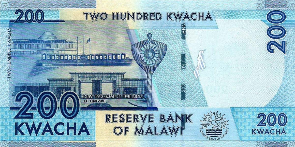 Back of Malawi p60c: 200 Kwacha from 2014