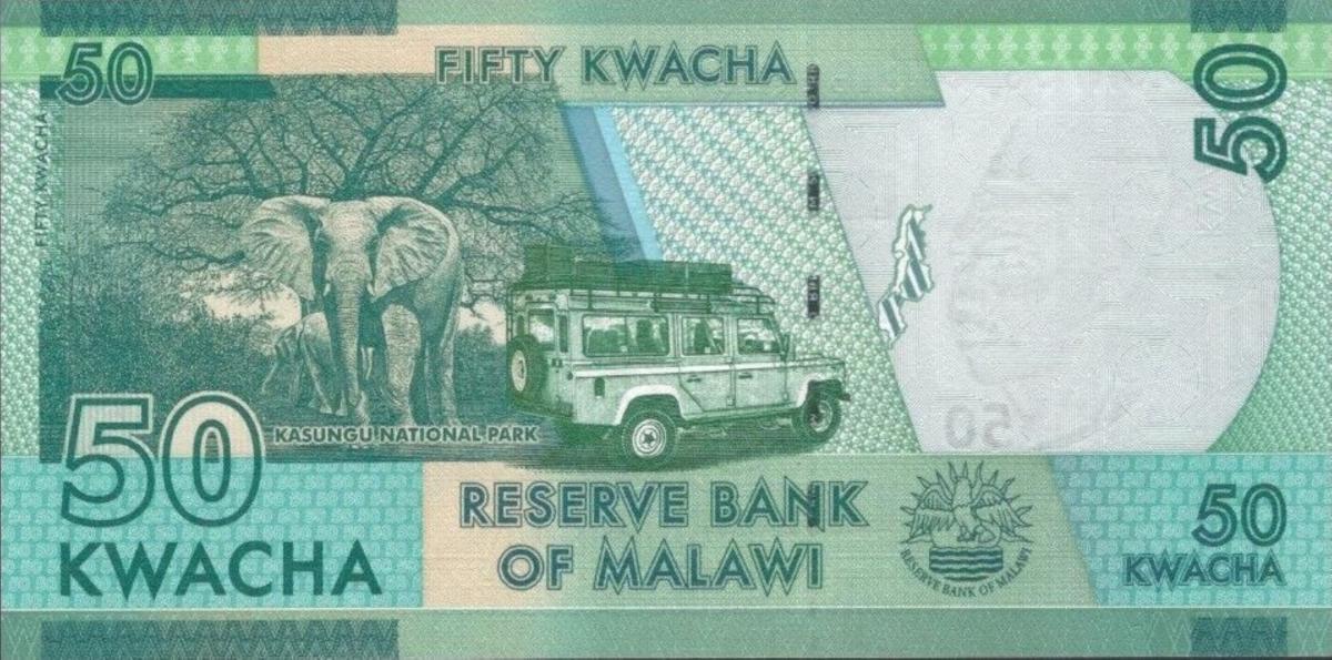 Back of Malawi p64g: 50 Kwacha from 2020