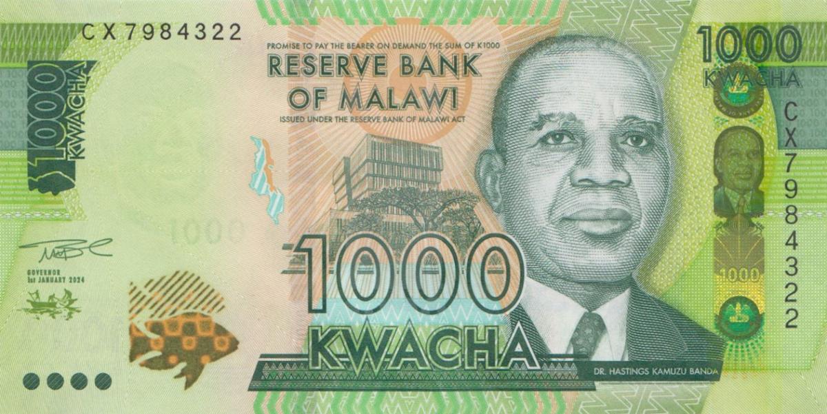Front of Malawi p67f: 1000 Kwacha from 2024