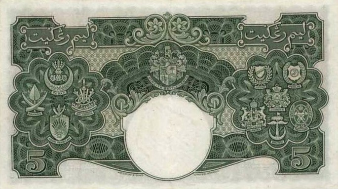 Back of Malaya p12: 5 Dollars from 1941
