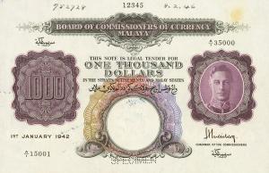 Gallery image for Malaya p16s: 1000 Dollars