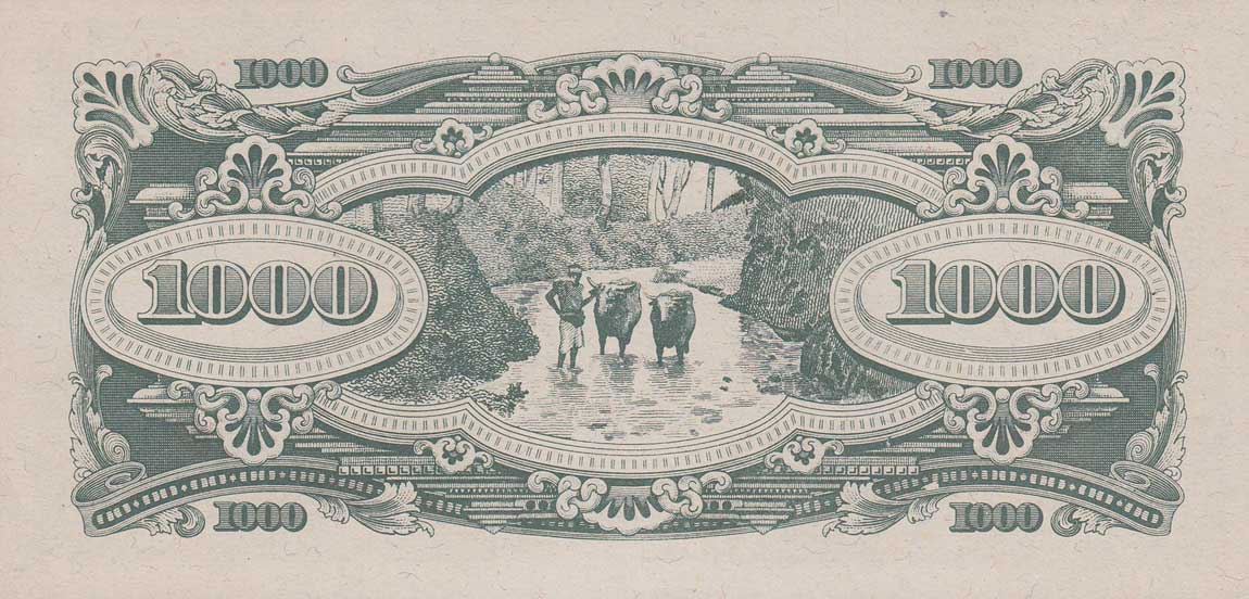 Back of Malaya pM10b: 1000 Dollars from 1945