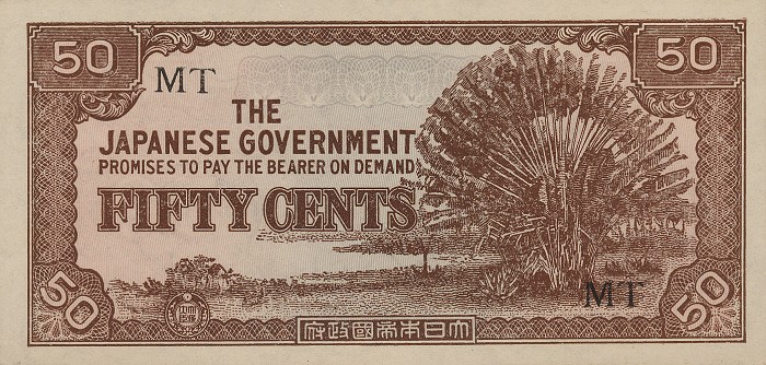 Front of Malaya pM4b: 50 Cents from 1942