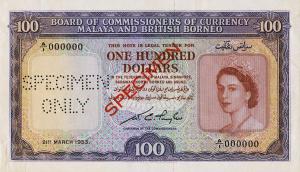 Gallery image for Malaya and British Borneo p5s: 100 Dollars