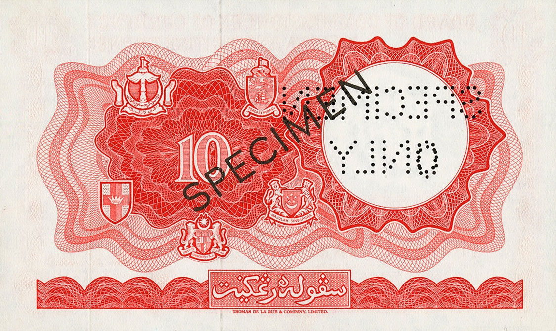Back of Malaya and British Borneo p9s: 10 Dollars from 1961