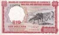p9a from Malaya and British Borneo: 10 Dollars from 1961