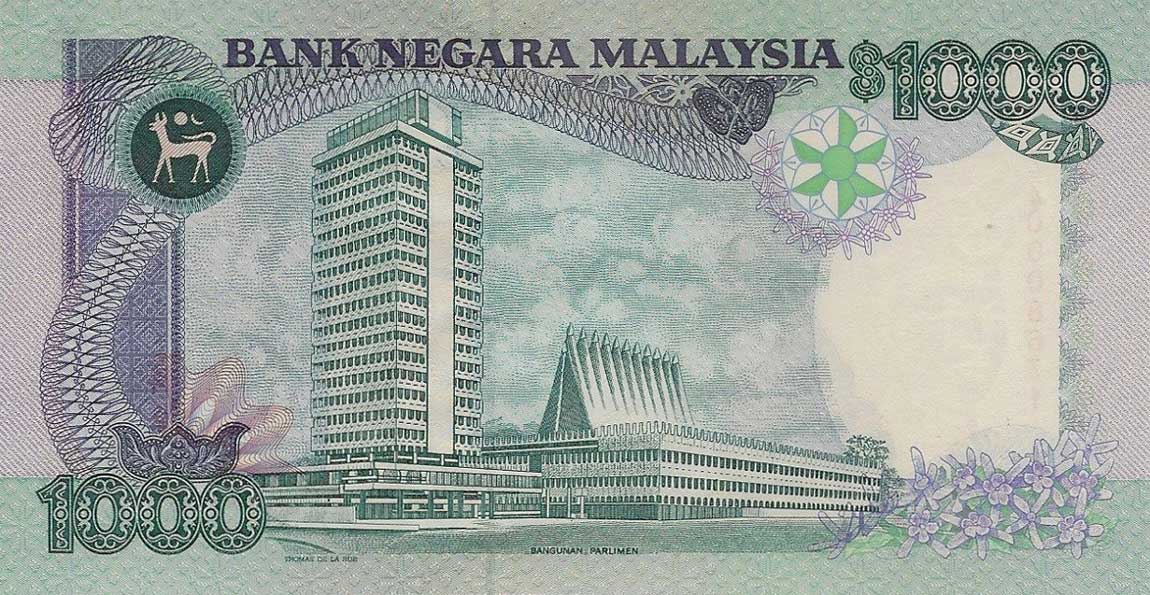 RealBanknotes.com > Malaysia p34r 1000 Ringgit from 1987