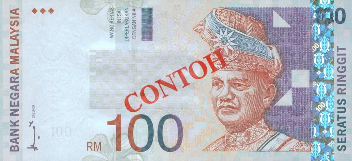 Front of Malaysia p44s: 100 Ringgit from 1998
