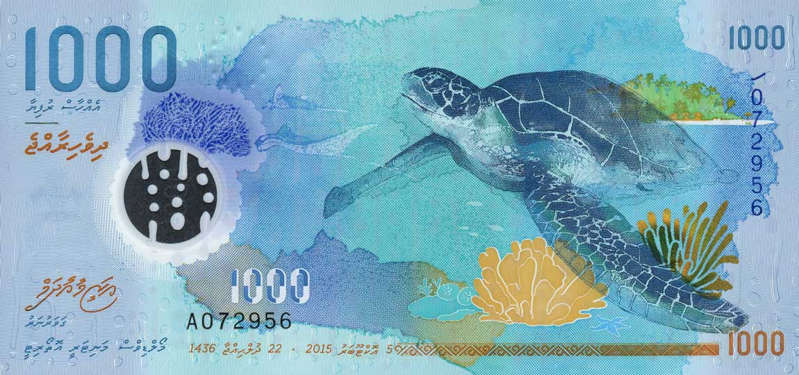 Front of Maldives p31: 1000 Rufiyaa from 2015