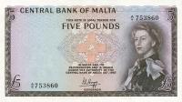 Gallery image for Malta p30a: 5 Pounds