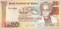 p40a from Malta: 20 Lira from 1986