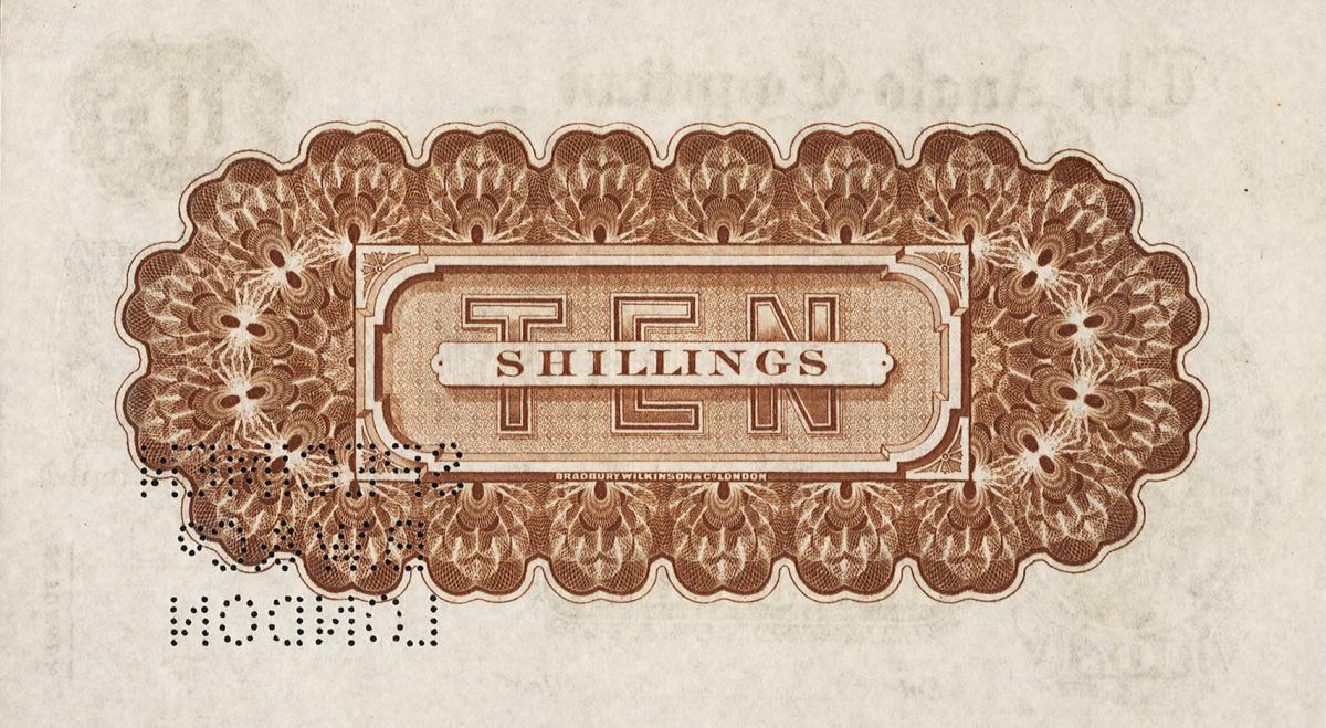 Back of Malta pS101s: 10 Shillings from 1866
