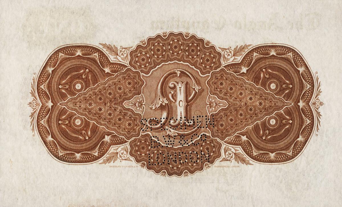 Back of Malta pS102s: 1 Pound from 1866