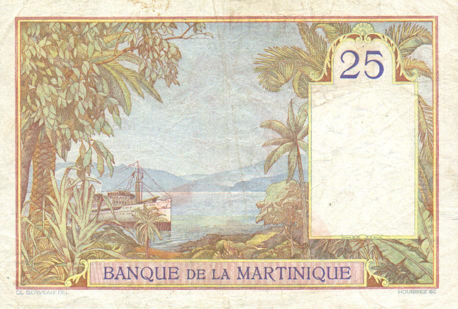 Back of Martinique p12: 25 Francs from 1930