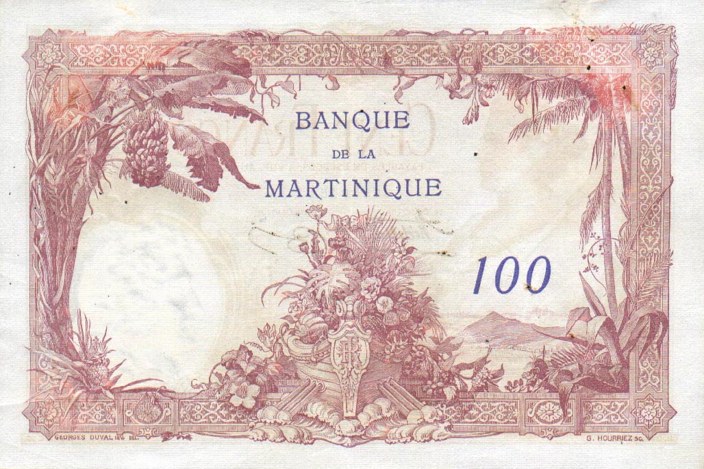 Back of Martinique p13: 100 Francs from 1932