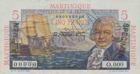 Gallery image for Martinique p27s: 5 Francs