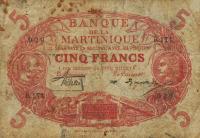 p6A from Martinique: 5 Francs from 1901