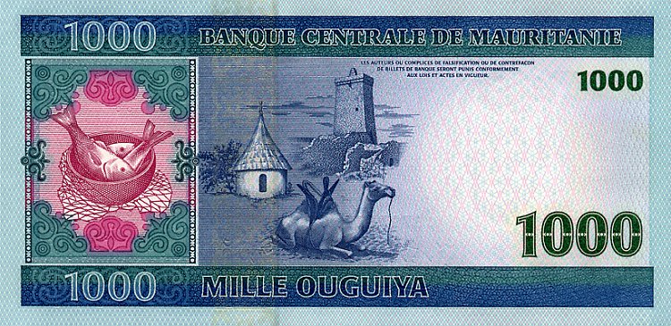 Back of Mauritania p13a: 1000 Ouguiya from 2004