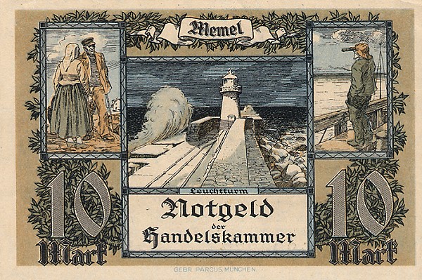 Back of Memel p5a: 10 Mark from 1922