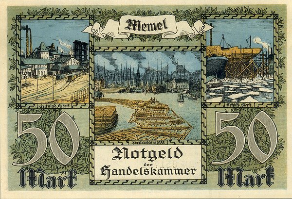Back of Memel p7b: 50 Mark from 1922