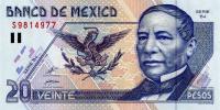p106d from Mexico: 20 Pesos from 1999