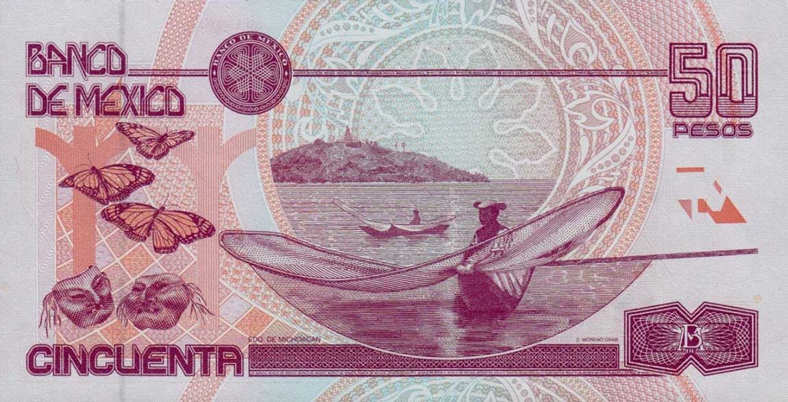Back of Mexico p107a: 50 Pesos from 1994