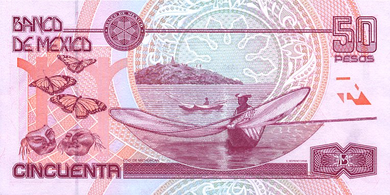 Back of Mexico p107d: 50 Pesos from 1999