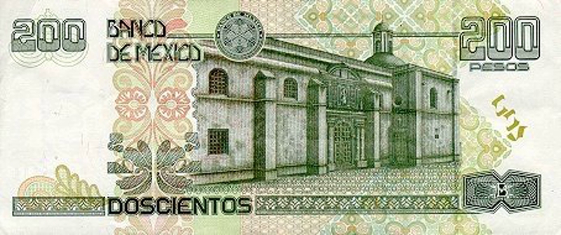 Back of Mexico p109c: 200 Pesos from 1998