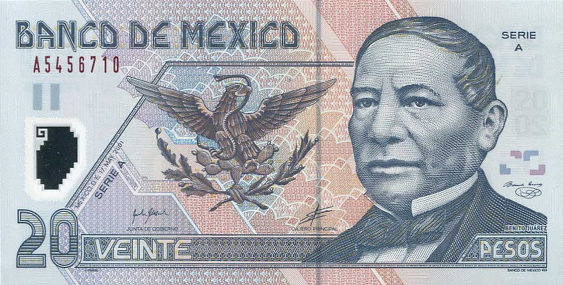 Front of Mexico p116a: 20 Pesos from 2001