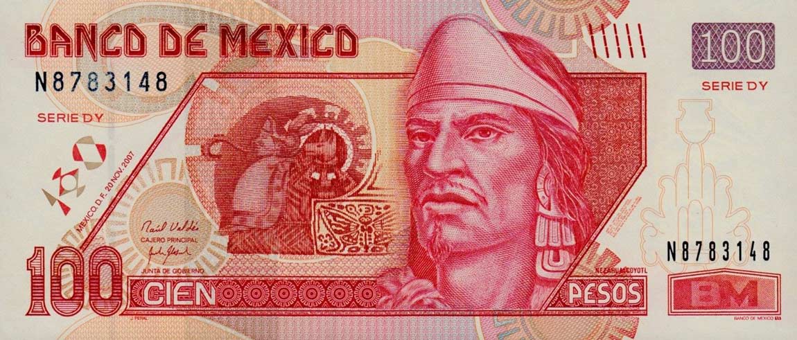 Front of Mexico p118j: 100 Pesos from 2007